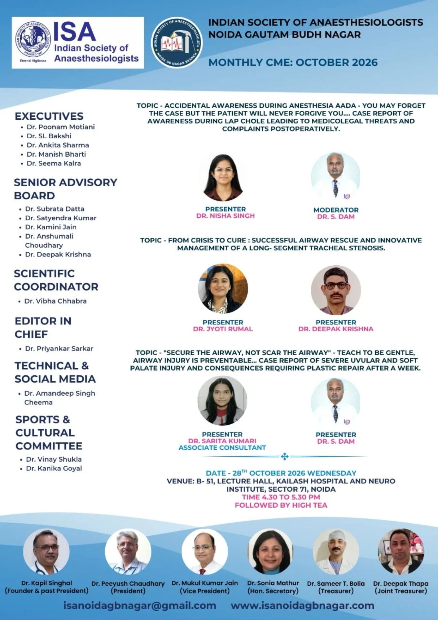 ISA UP State - Academic Activity - Monthly CME: October 2026