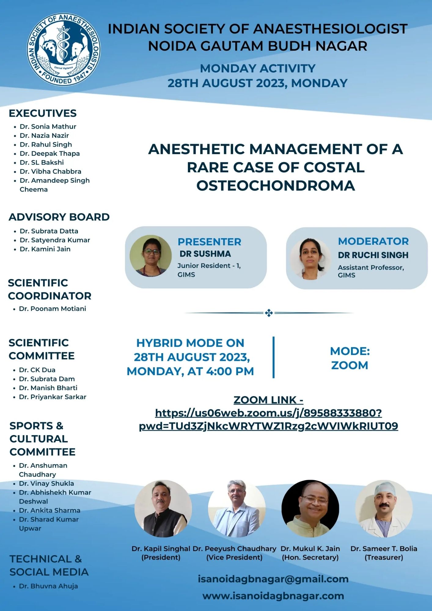 ISA UP State - Academic Activity - Monthly Clinical Meeting